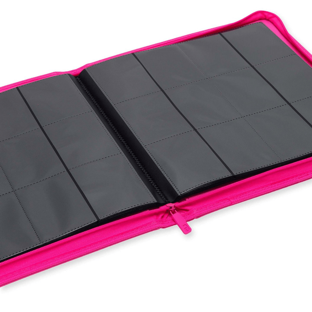 Vault X Neon Pink 12 Pocket Zip Binder