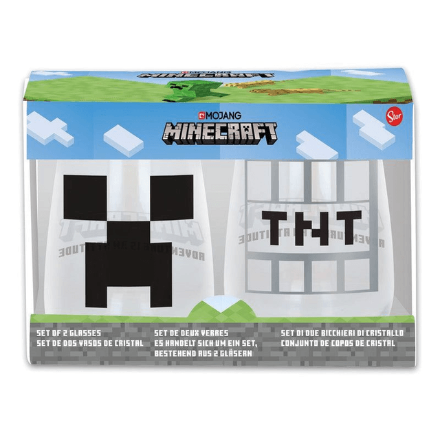 Minecraft: Creeper & TNT Boxes Crystal Glasses 2-Pack