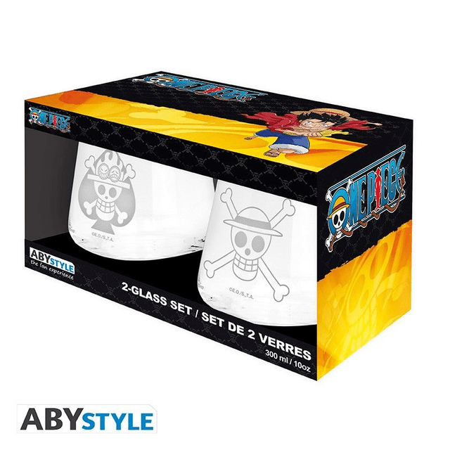 One Piece: Luffy & Ace Crystal Glasses 