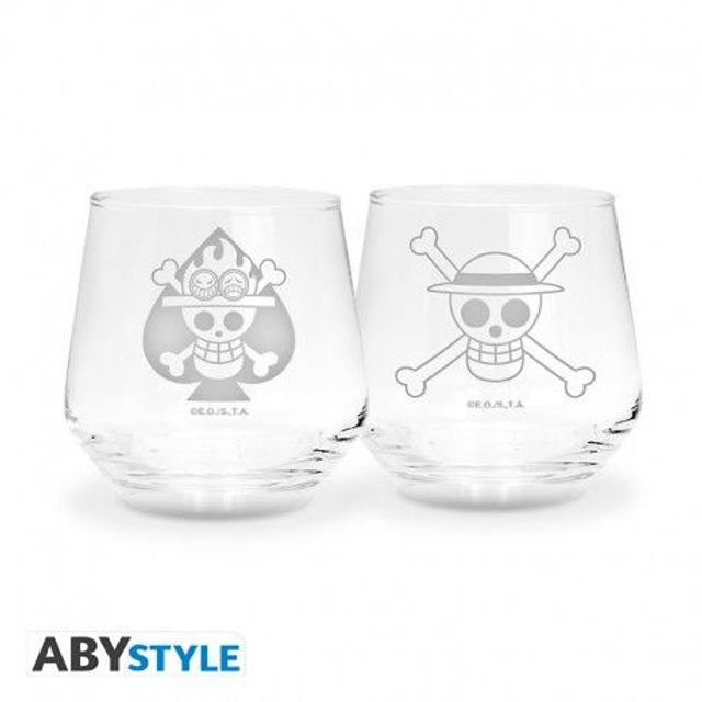 One Piece: Luffy & Ace Crystal Glasses 