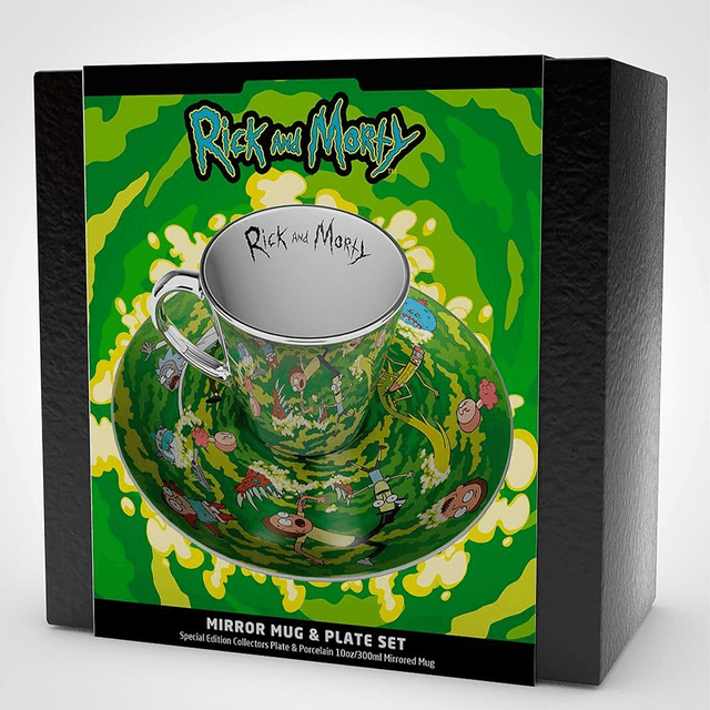 Rick and Morty: Mirror Mug and Plate Set