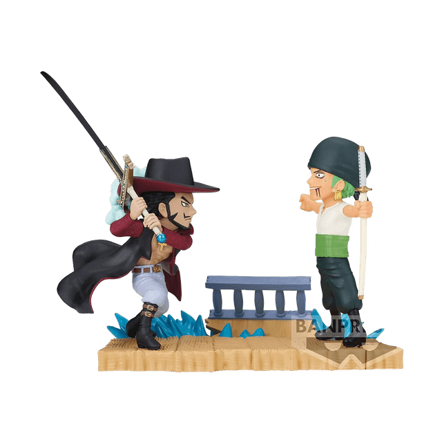 One Piece: Roronoa Zoro VS Dracule Mihawk Log Stories Figure