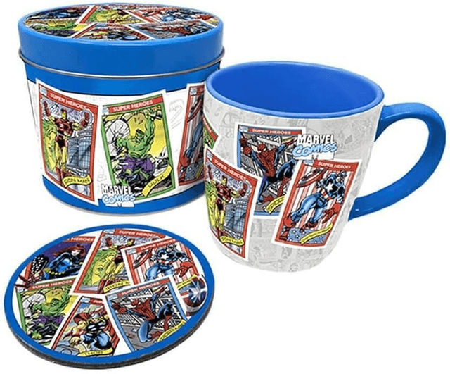Marvel: Retro Cards Mug &amp; Coaster Gift Tin