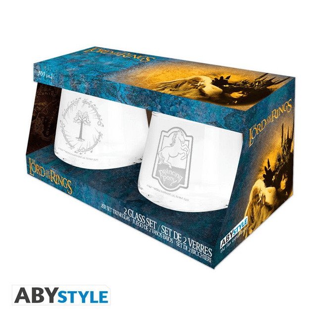 The Lord of the Rings: Prancing Pony &amp; Gondor Set of 2 Glasses