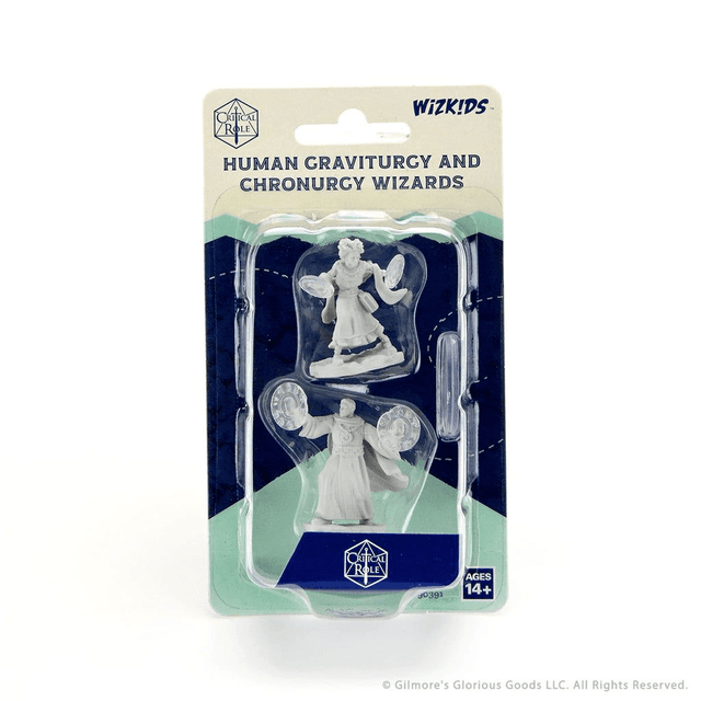 Critical Role: Human Graviturgy &amp; Chronurgy Wizards Unpainted Miniatures